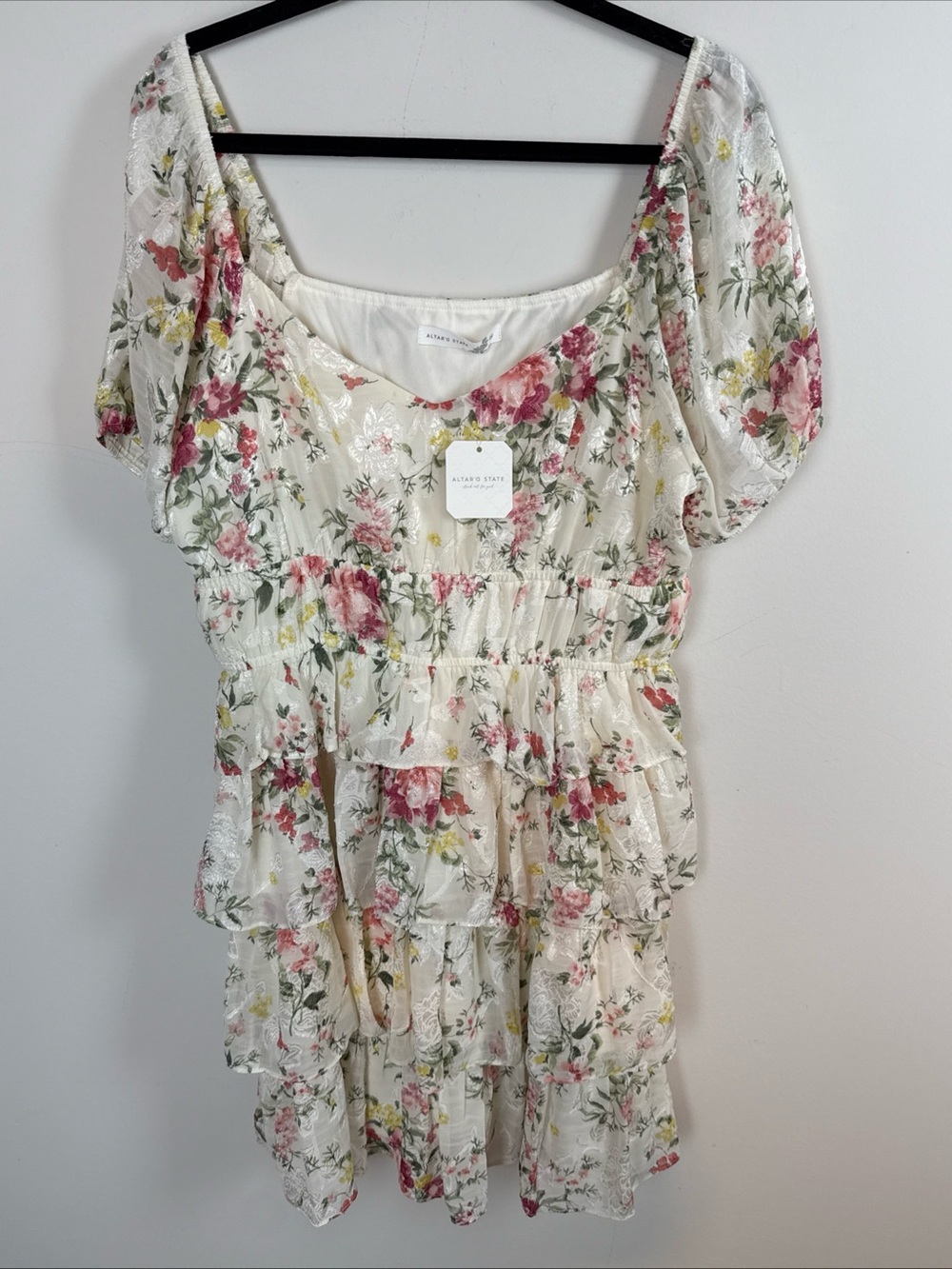 Altar’d State Alessandra Ruffle Floral Tiered Dress Size XXL NWT